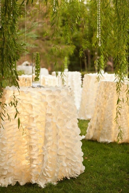 New Jersey Bride—Cocktail table tablecloth for drinks table.