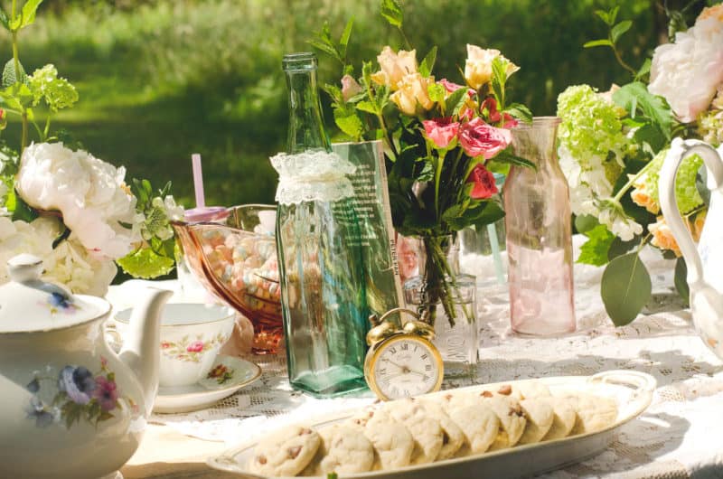 food and decorations for a kids' table at a wedding