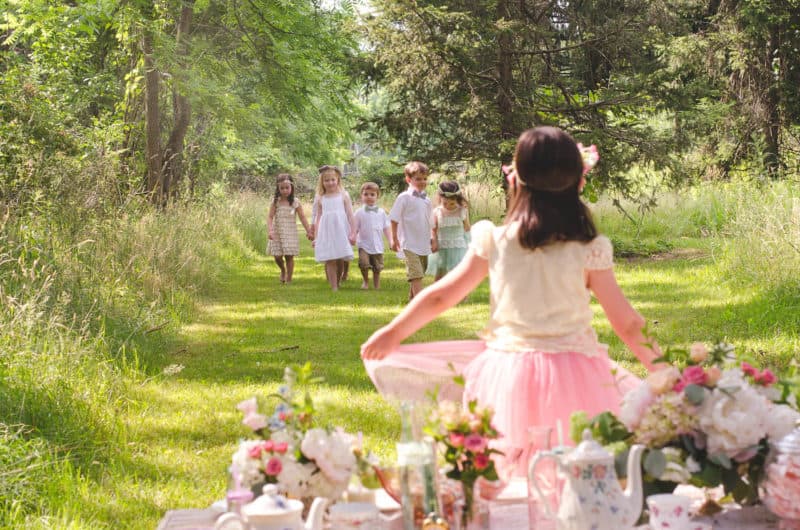 food and the kids' table at a wedding