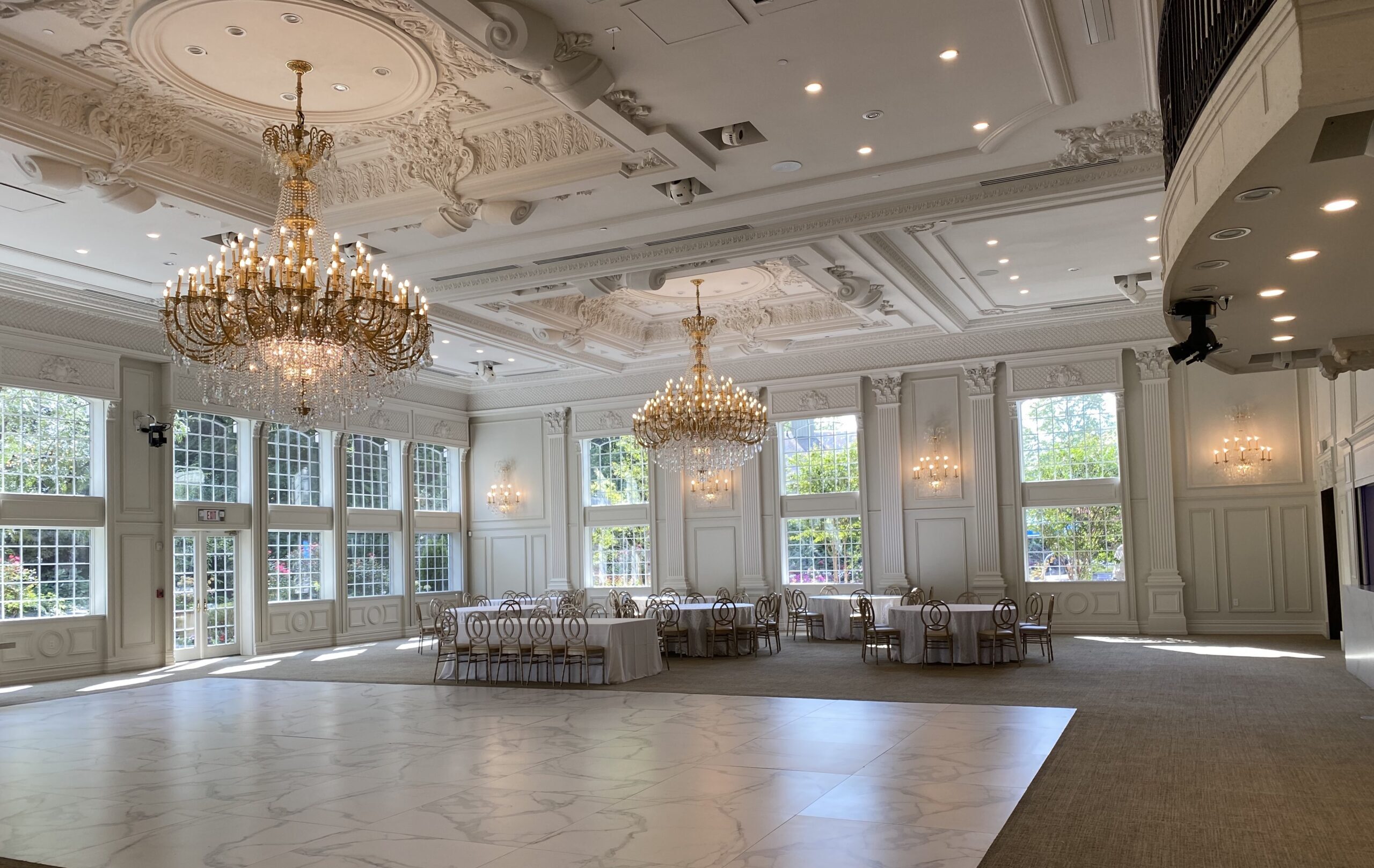 The ballroom during an Estate at Florentine Gardens tour.