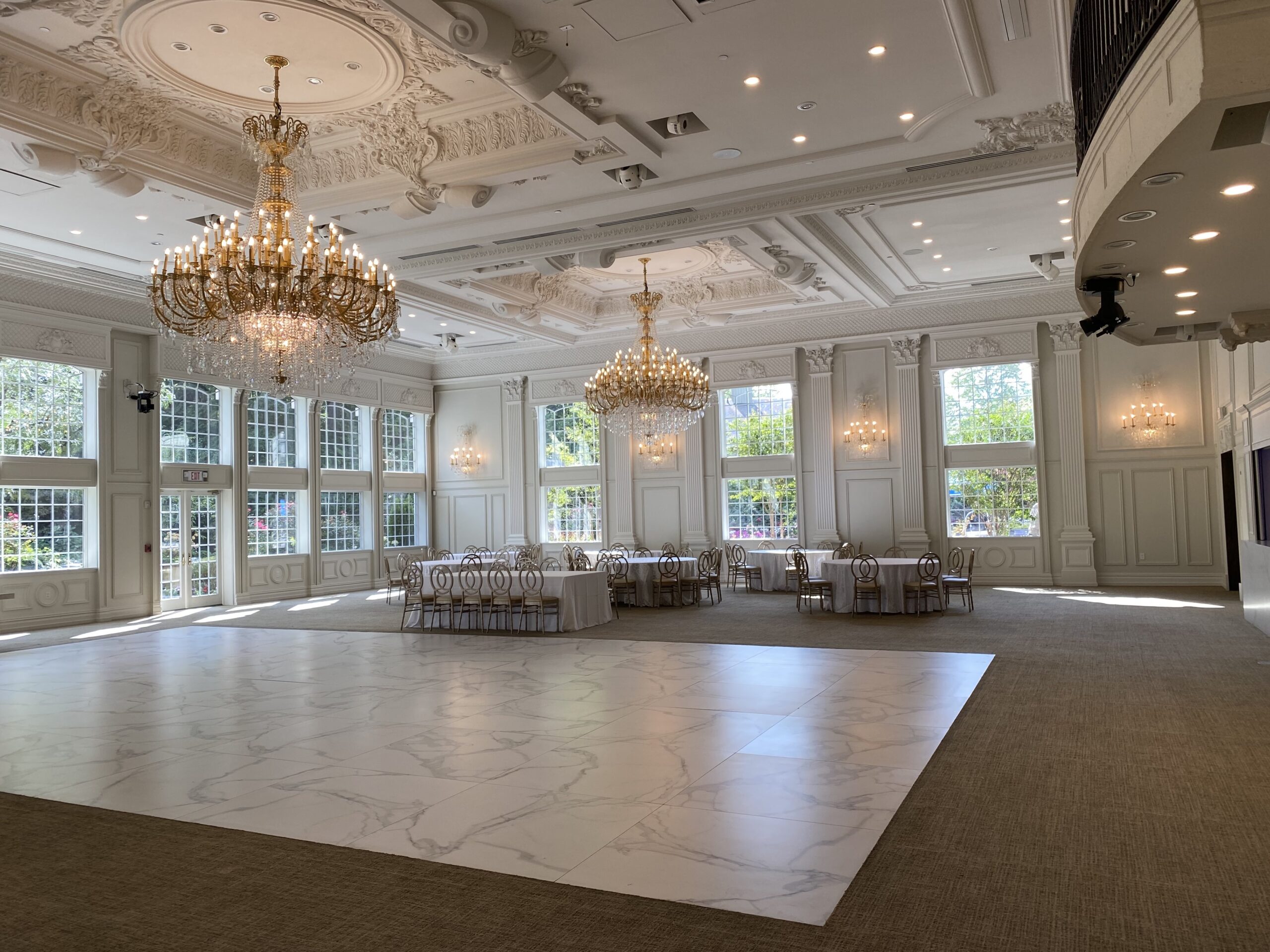 The ballroom during an Estate at Florentine Gardens tour.