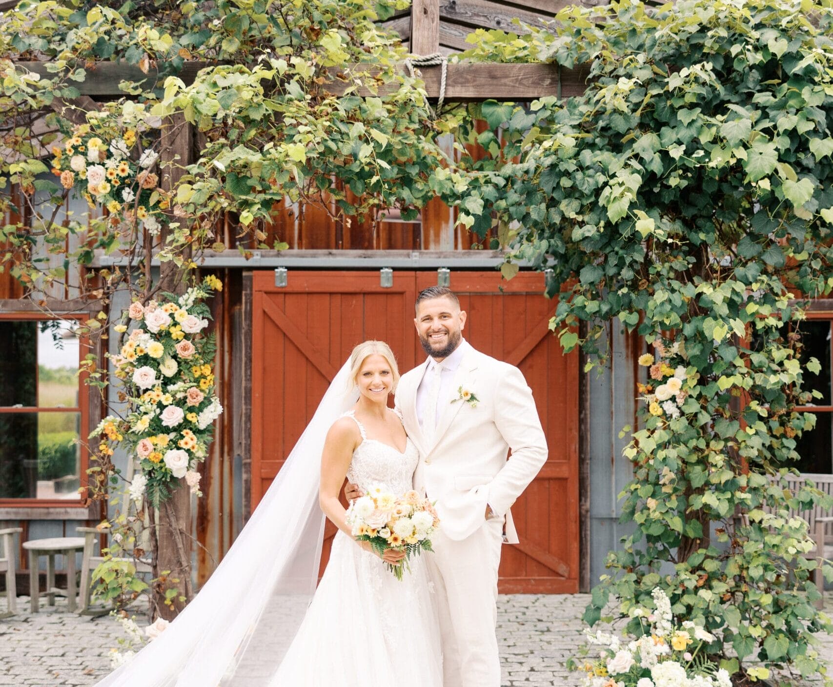 An elevated barn meets coastal aesthetic wedding at Farm on Main.