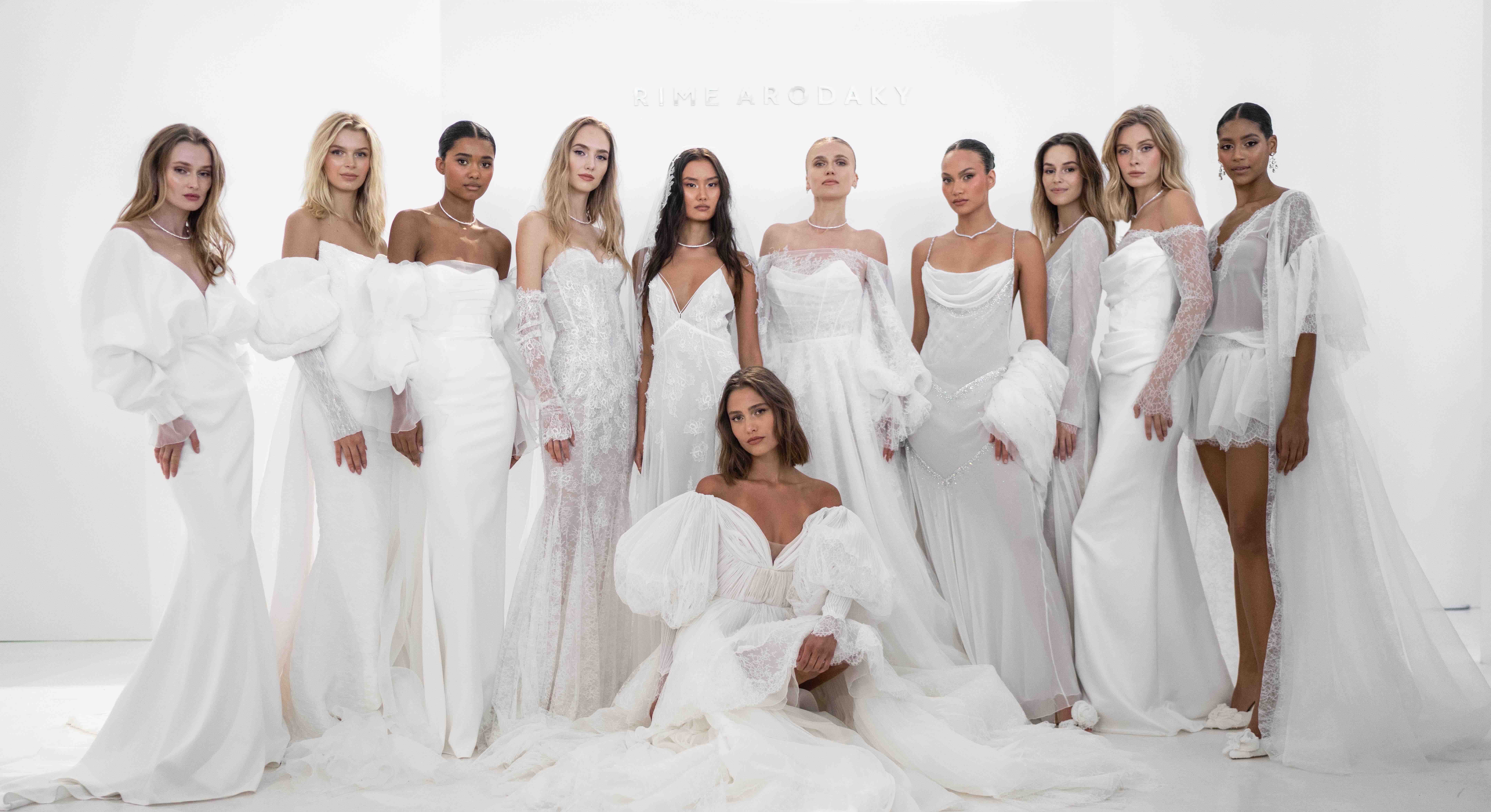 A group of models for Rime Arodaky at New York Bridal Fashion Week.