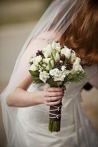 New Jersey Bride—Pine cone bouquet