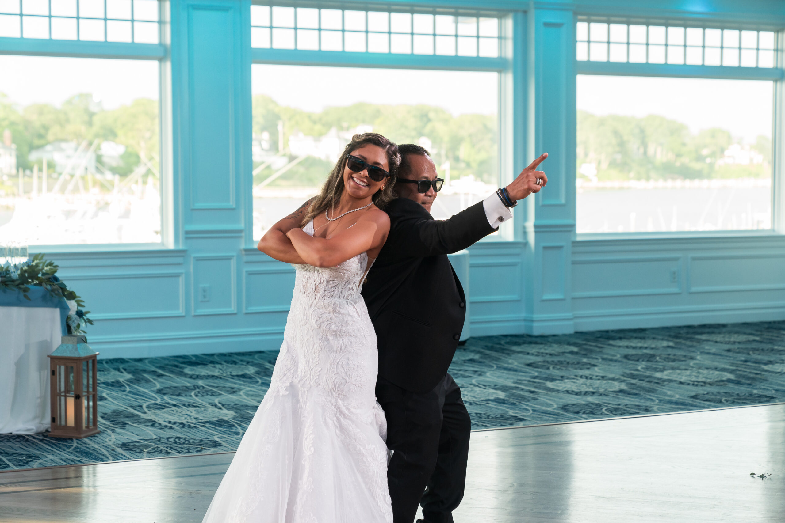 The bride at her Crystal Point Yacht Club wedding.