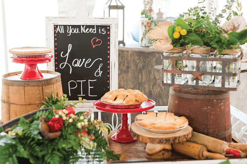 New Jersey Bride—Pie at barn wedding