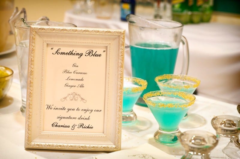 Something Blue signature wedding cocktails.