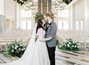 Delicate Touches of Greenery Created an Ethereal Vibe at a Cozy and Rustic Venue
