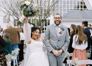 Lavender Florals Created a Soft Romantic Look for This Day Filled With Love