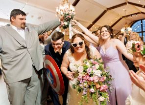 This Couple Had a Marvel-Themed Wedding—Complete With a Captain America Shield