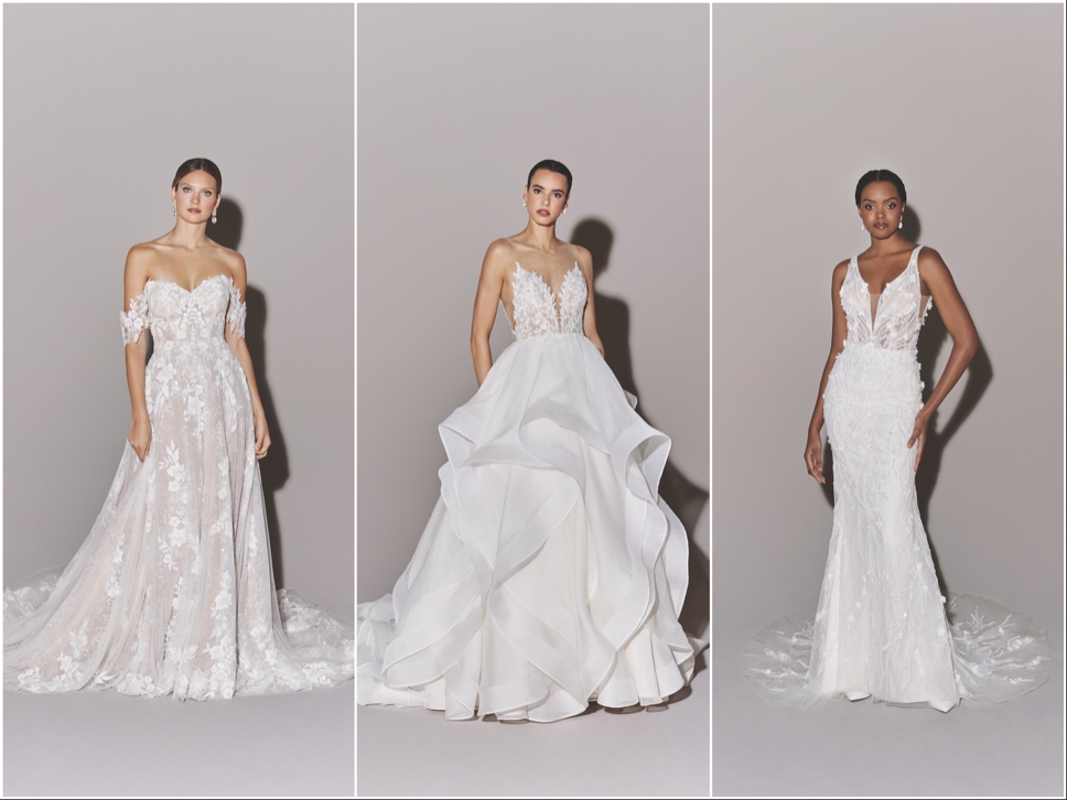 The Utopia, Arcadia and Euphoria gowns from Of Dreams, the new Justin Alexander Signature collection. 