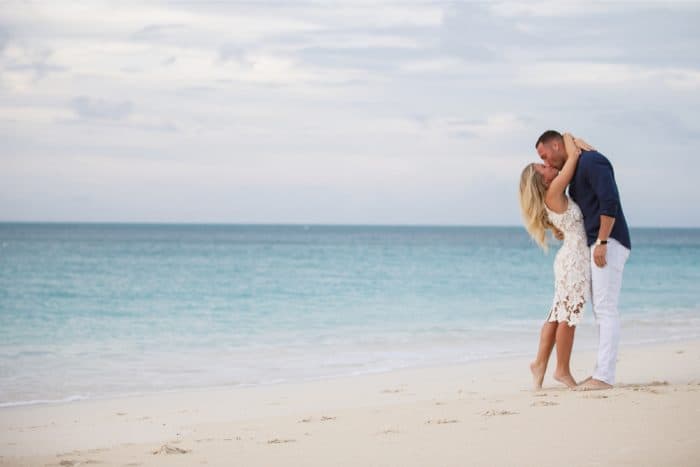 Beach proposal in Turk and Caicos 