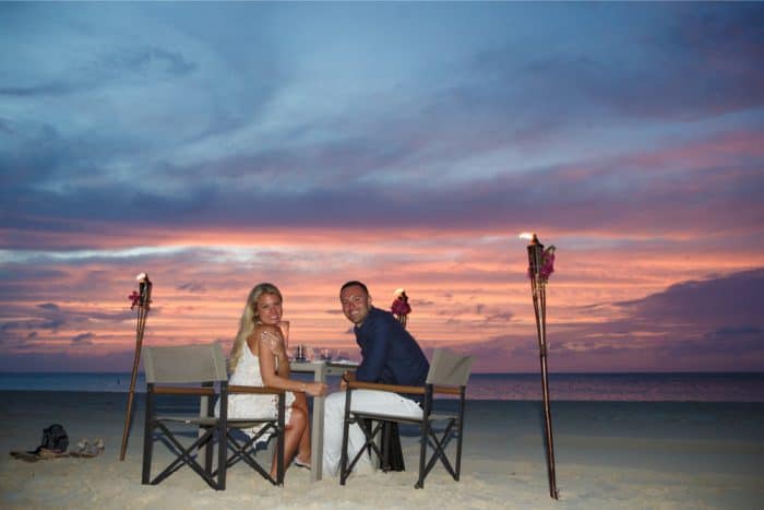 Beach proposal in Turk and Caicos 