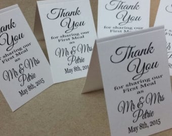 New Jersey Bride—Place cards with thank you.