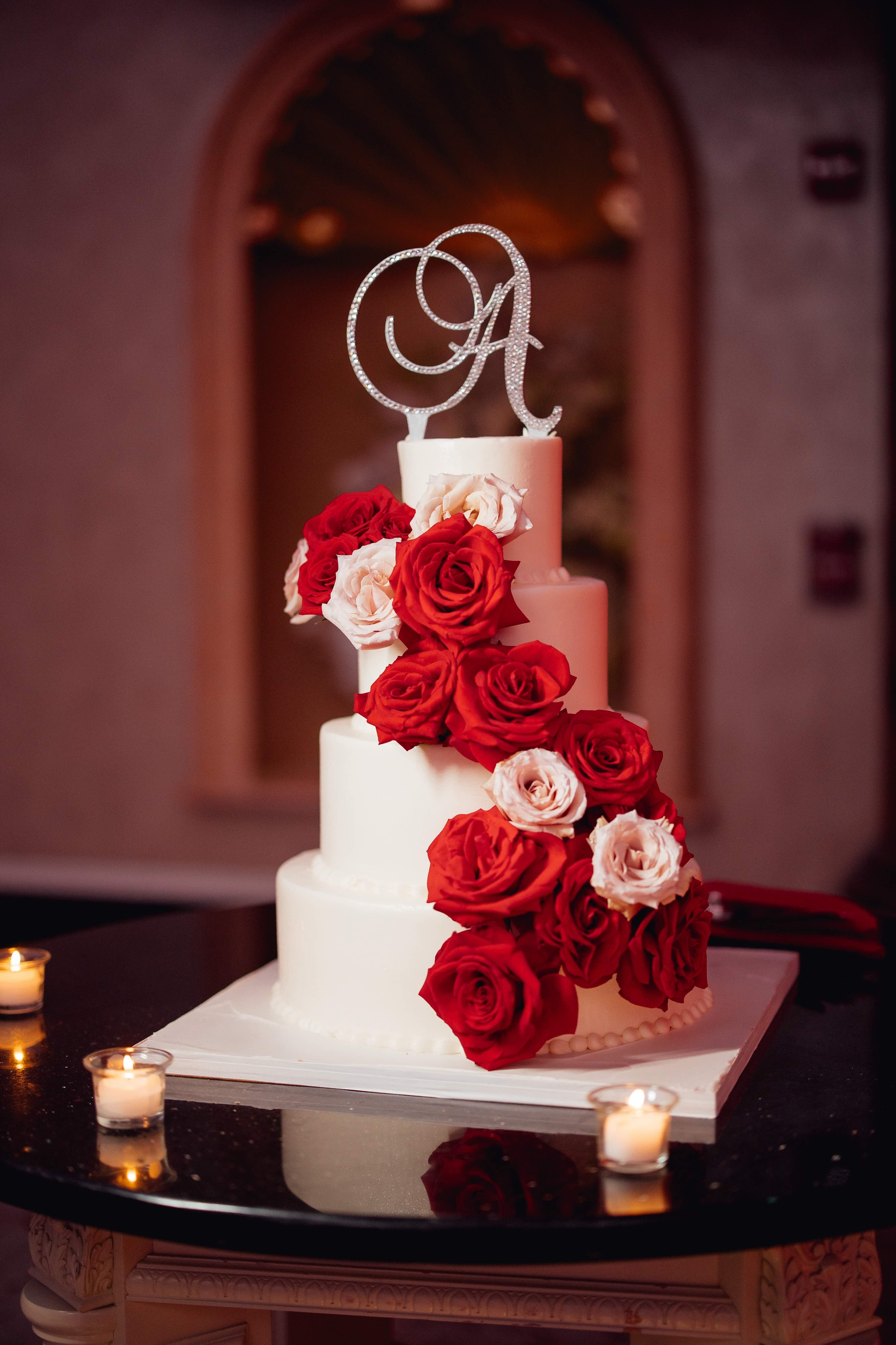 A stunning wedding at the Venetian in New Jersey with a red color scheme.