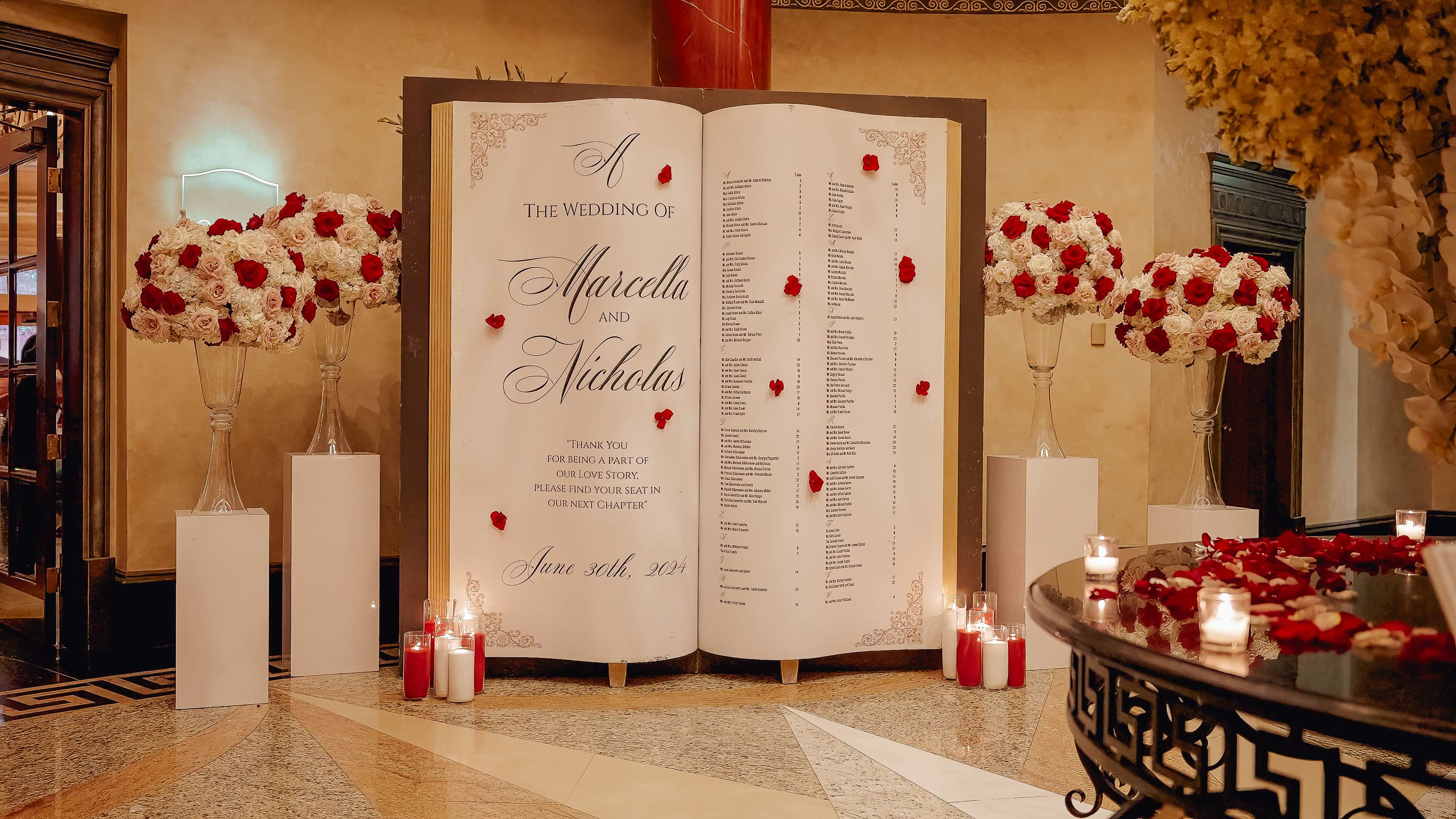A stunning wedding at the Venetian in New Jersey with a red color scheme.