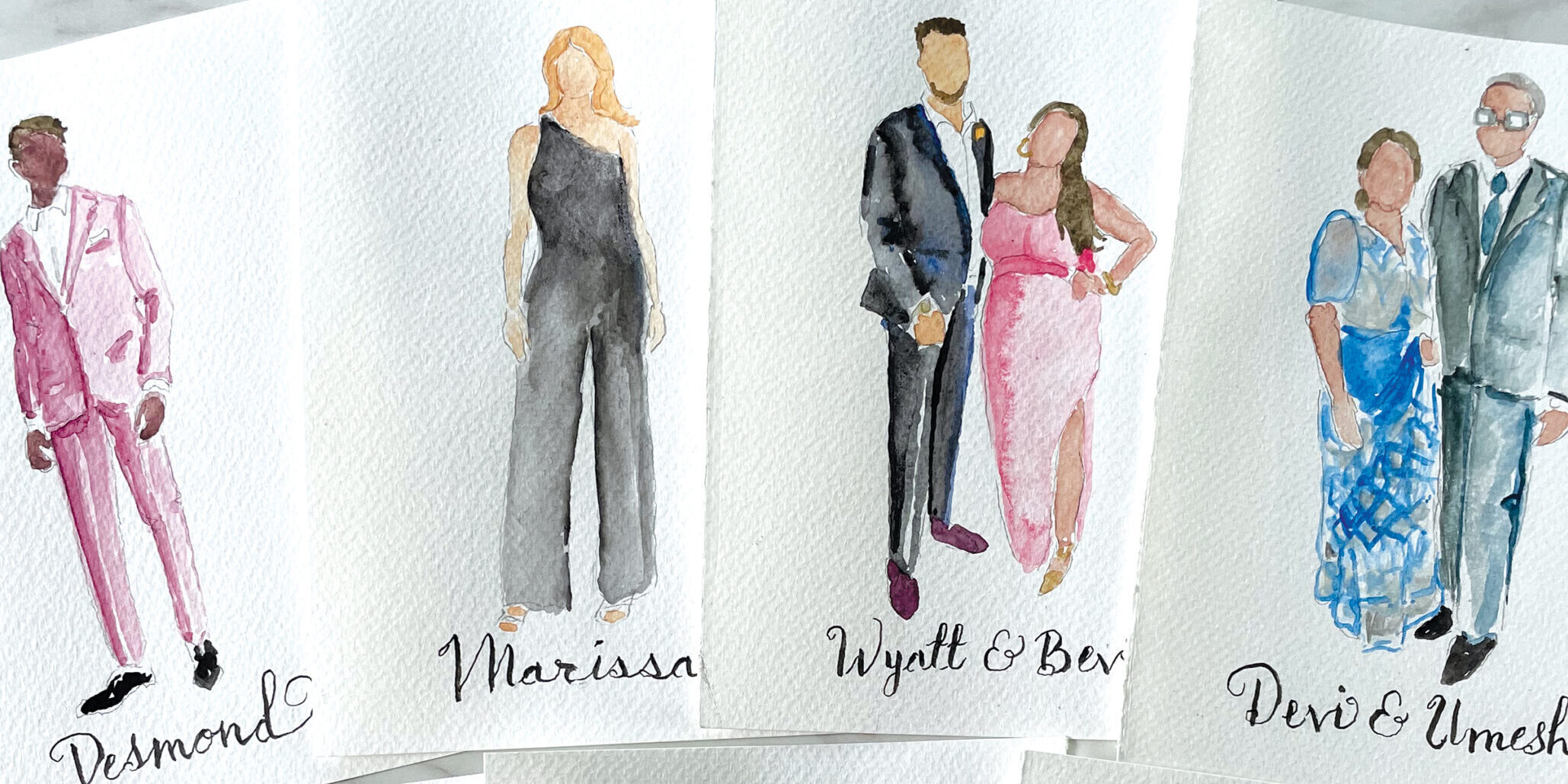 Woodstock-based Mollie Fox Studio creates illustrations of guests that serve as favors.