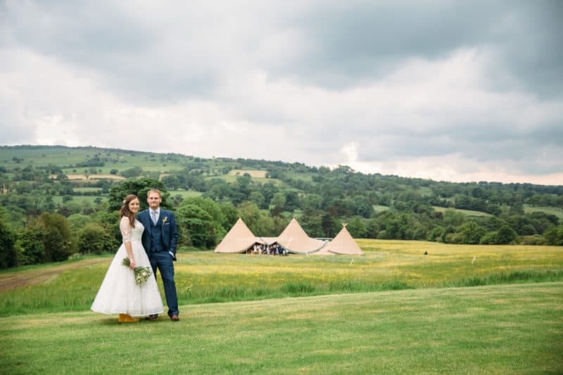 Teepee at glamping wedding