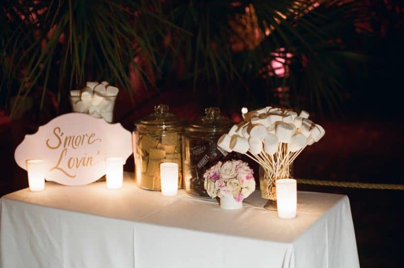 Smores station for teepee glamping wedding
