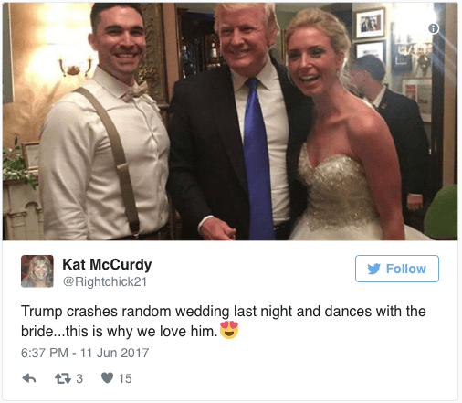 President Trump crashes NJ wedding