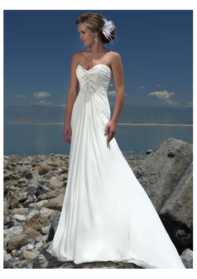 A-line beach wedding gown