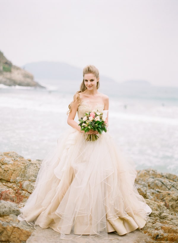 wedding dress in the beach