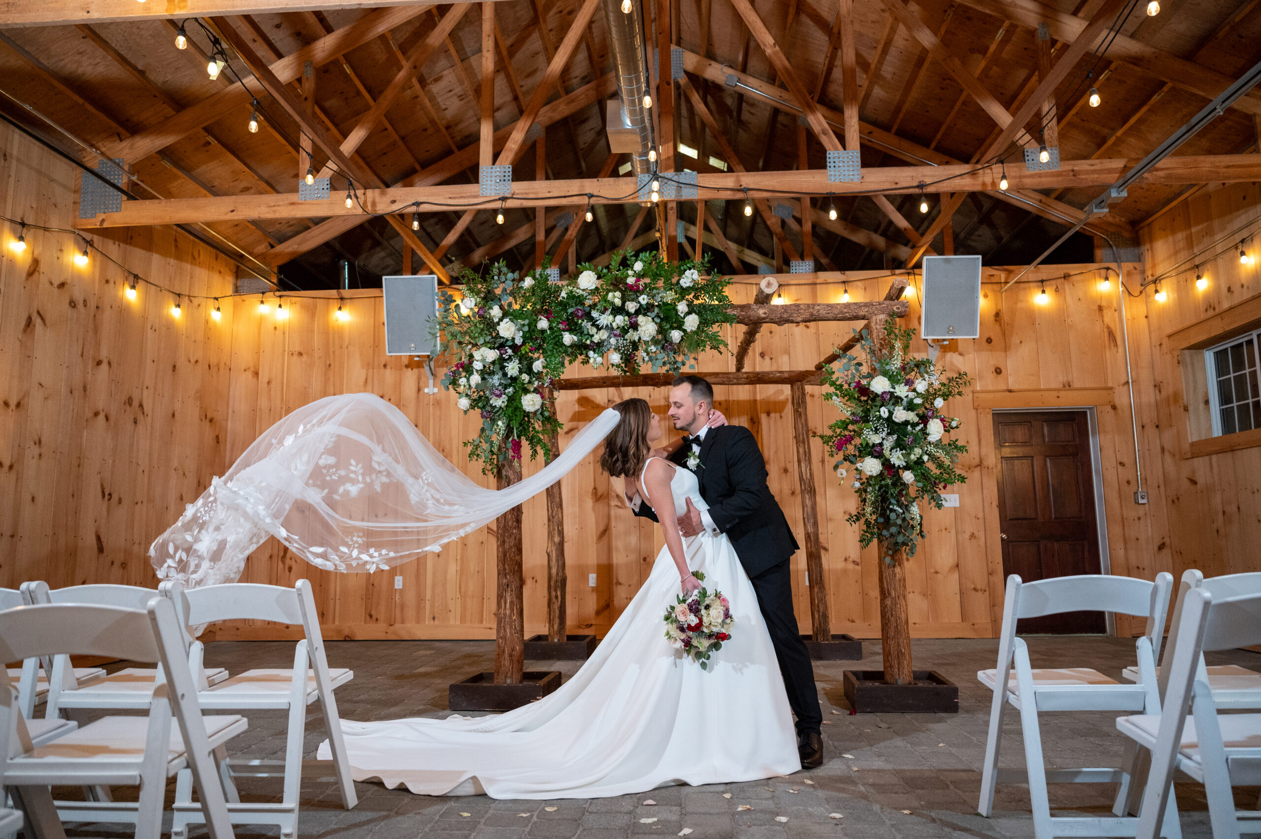 A Bear Brook Valley wedding during winter.