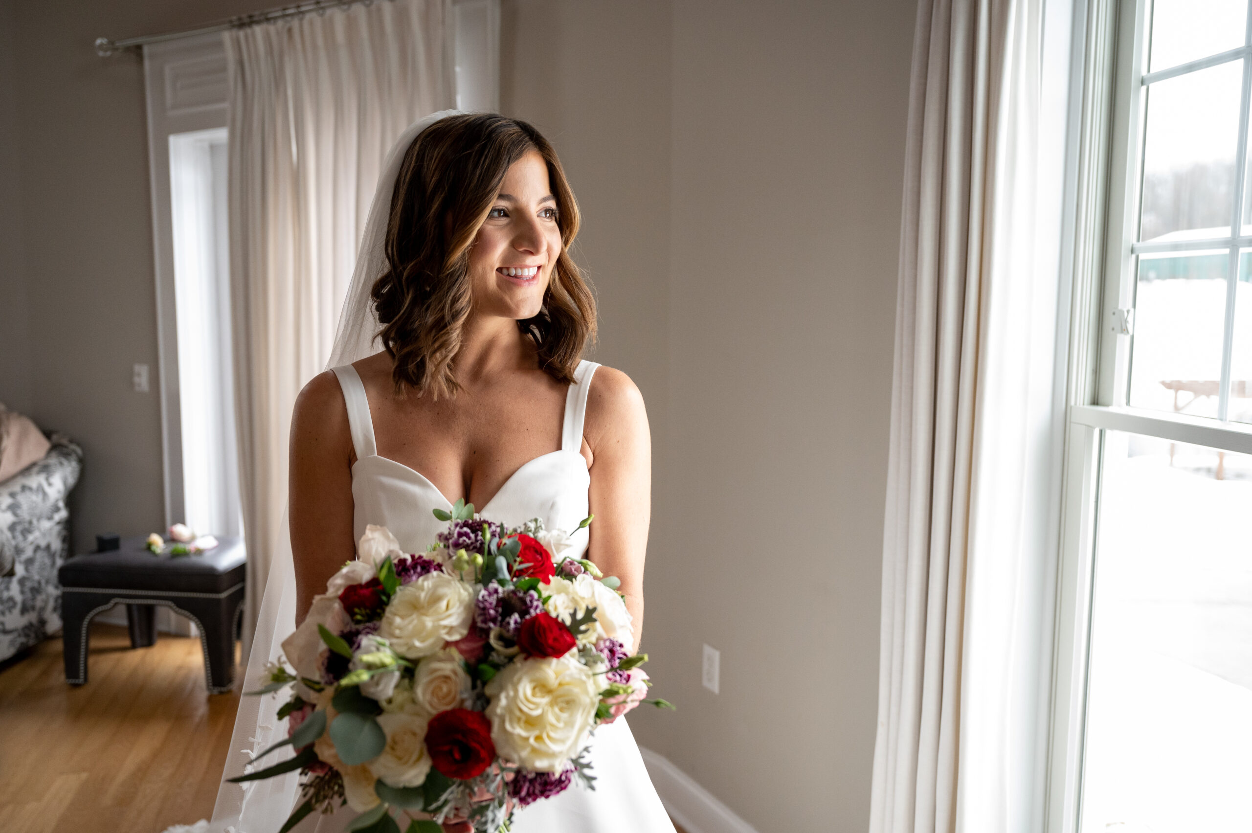 A Bear Brook Valley wedding during winter.