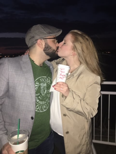 New Jersey Bride Courtney Nick Starbucks Lovers Proposal