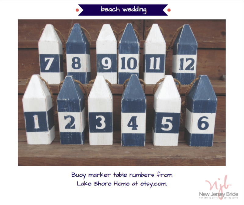 Beach wedding buoy table numbers from Lake Shore on Etsy
