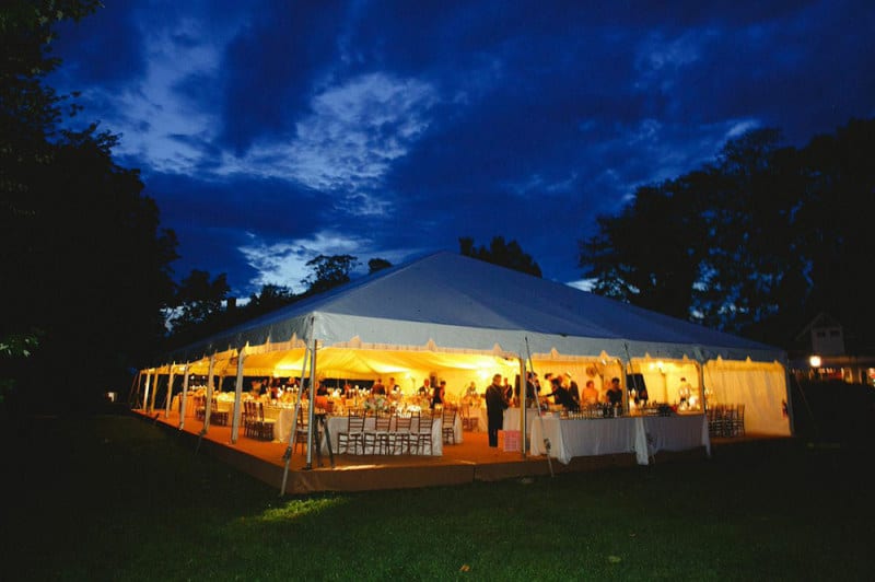 Kate and Jeffrey Brave The Storm at Their Backyard Wedding