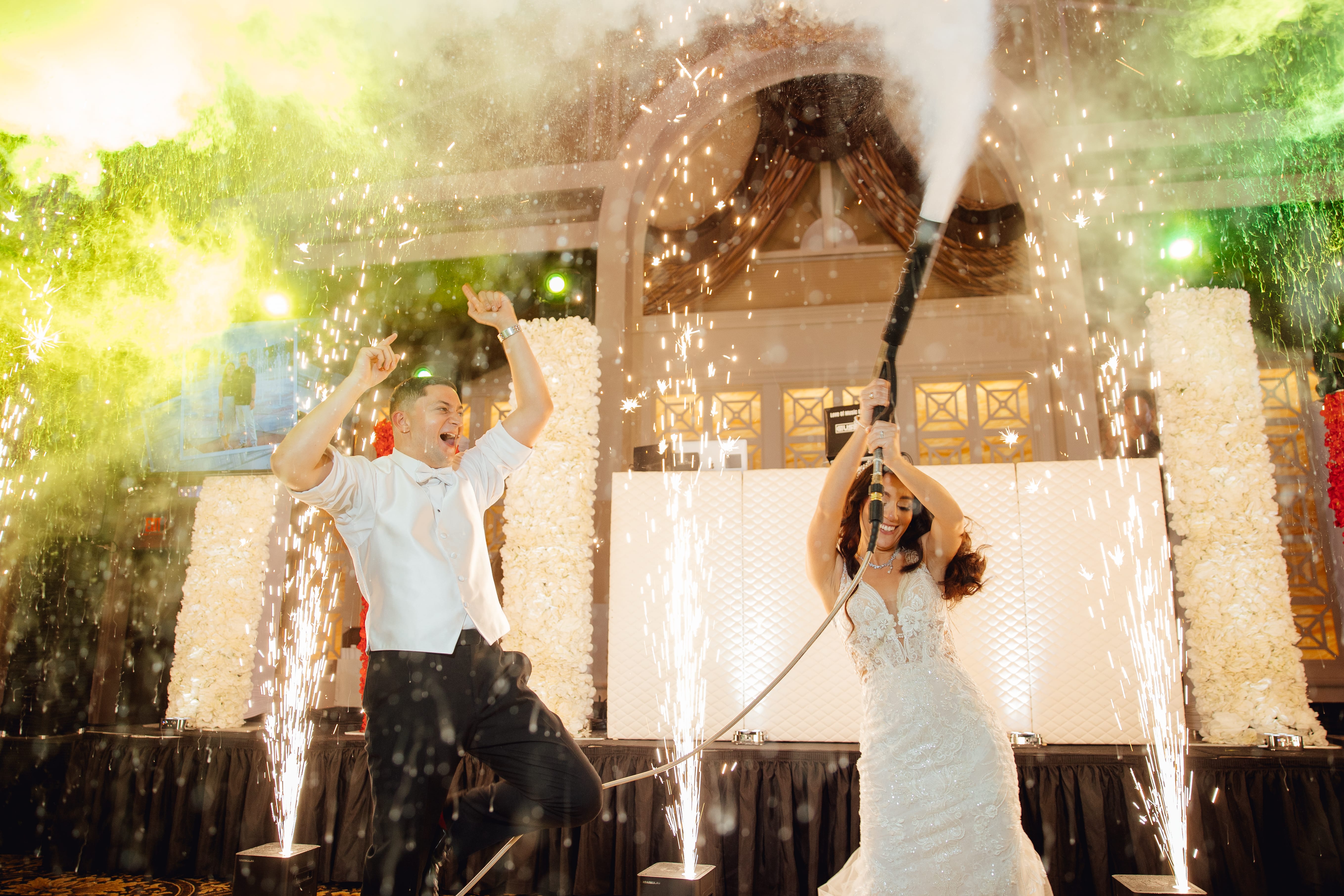 A stunning wedding at the Venetian in New Jersey with a red color scheme.